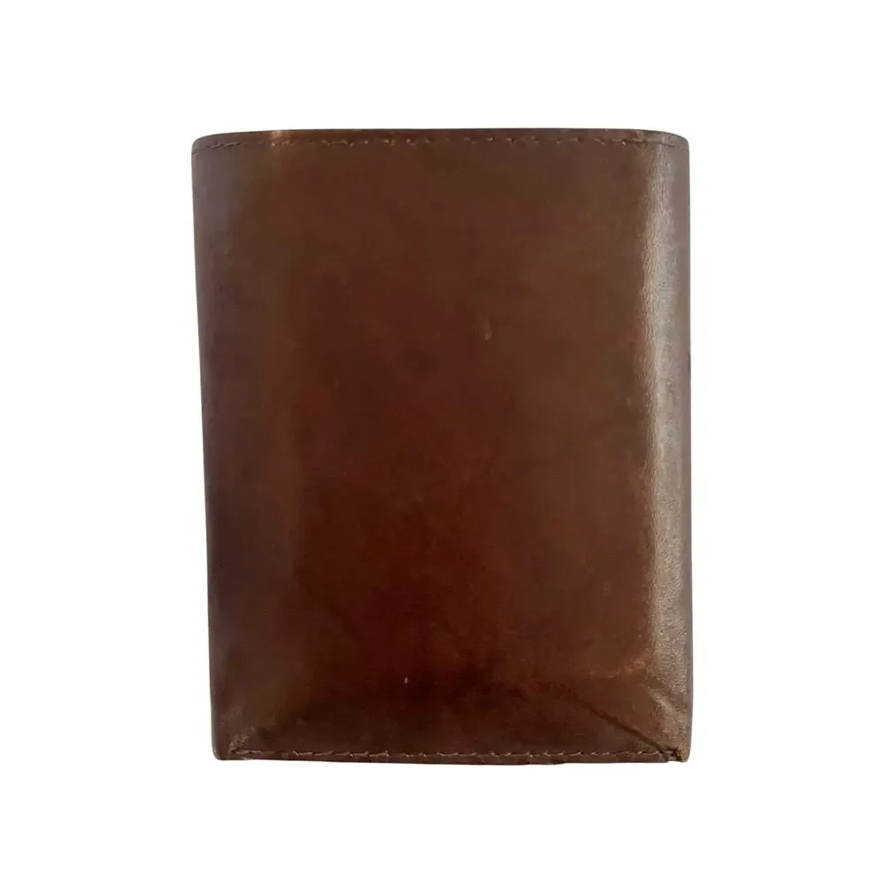 Vintage Pierre Cardin Brown Leather Trifold Wallet